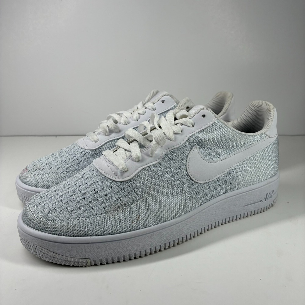 Nike Air Force 1 Flyknit 2.0 Low Men's 11 White Pure Platinum AV3042-100 AF1